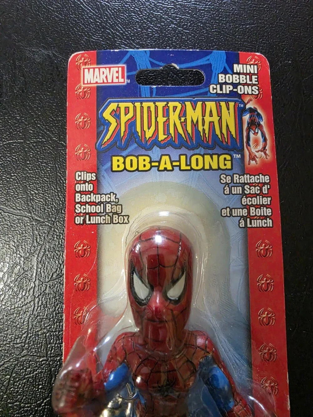 Vintage 2000s Spider-Man Bob-A-Long Clip-On Figure